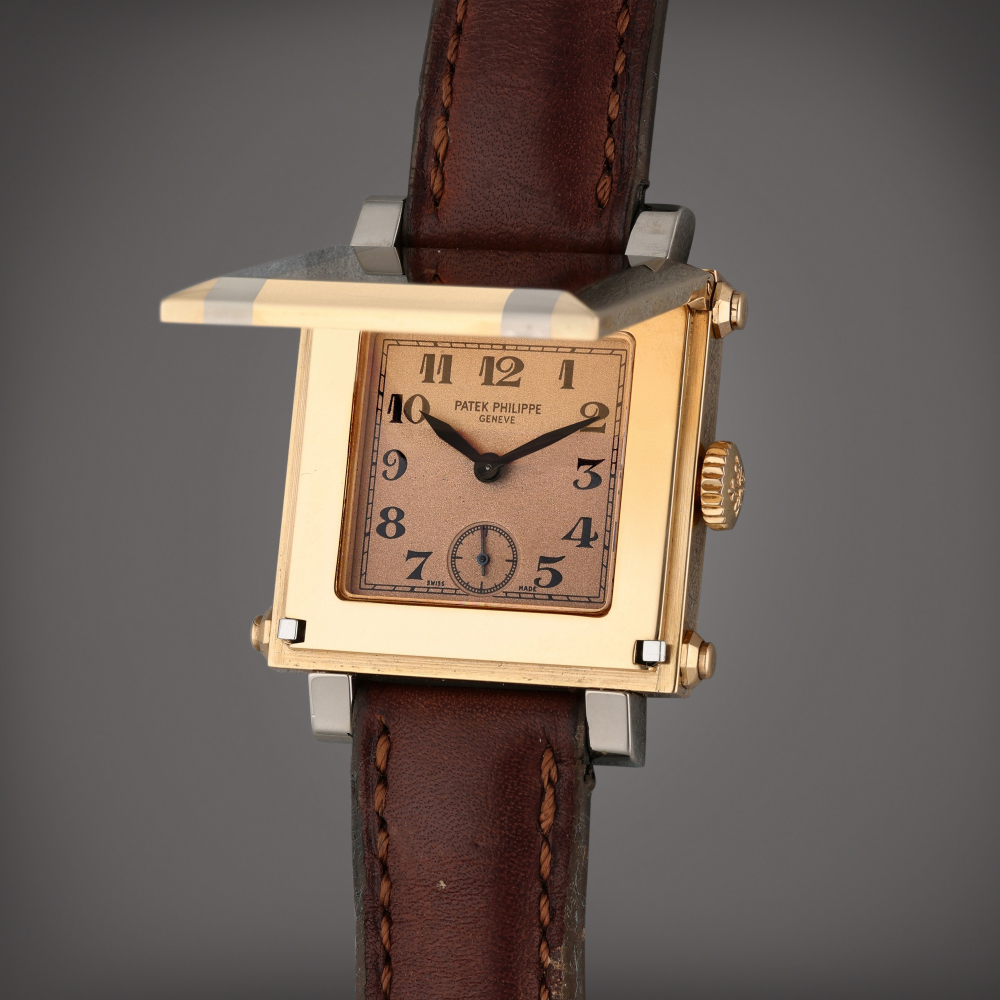 Reference 5099 Gondolo Cabriolet | A pink and white gold rectangular concealed wristwatch, Circa 2000