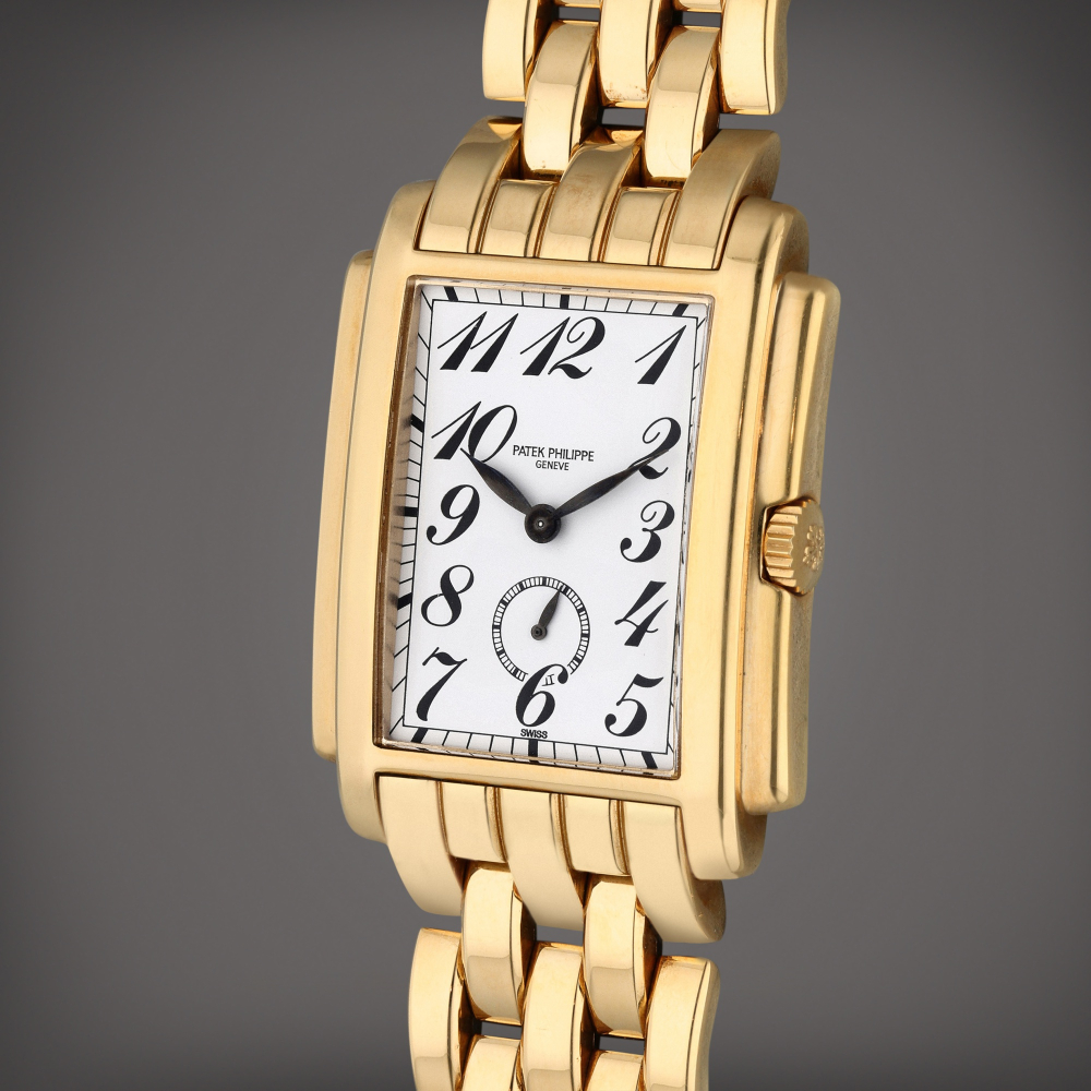 Reference 5024/1 | A yellow gold rectangular wristwatch with bracelet, Circa 2000