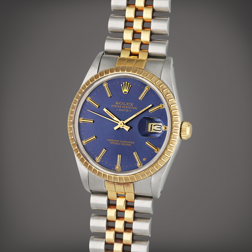 Reference 15053 Date | A stainless steel and yellow gold automatic wristwatch with date and bracelet, Circa 1981