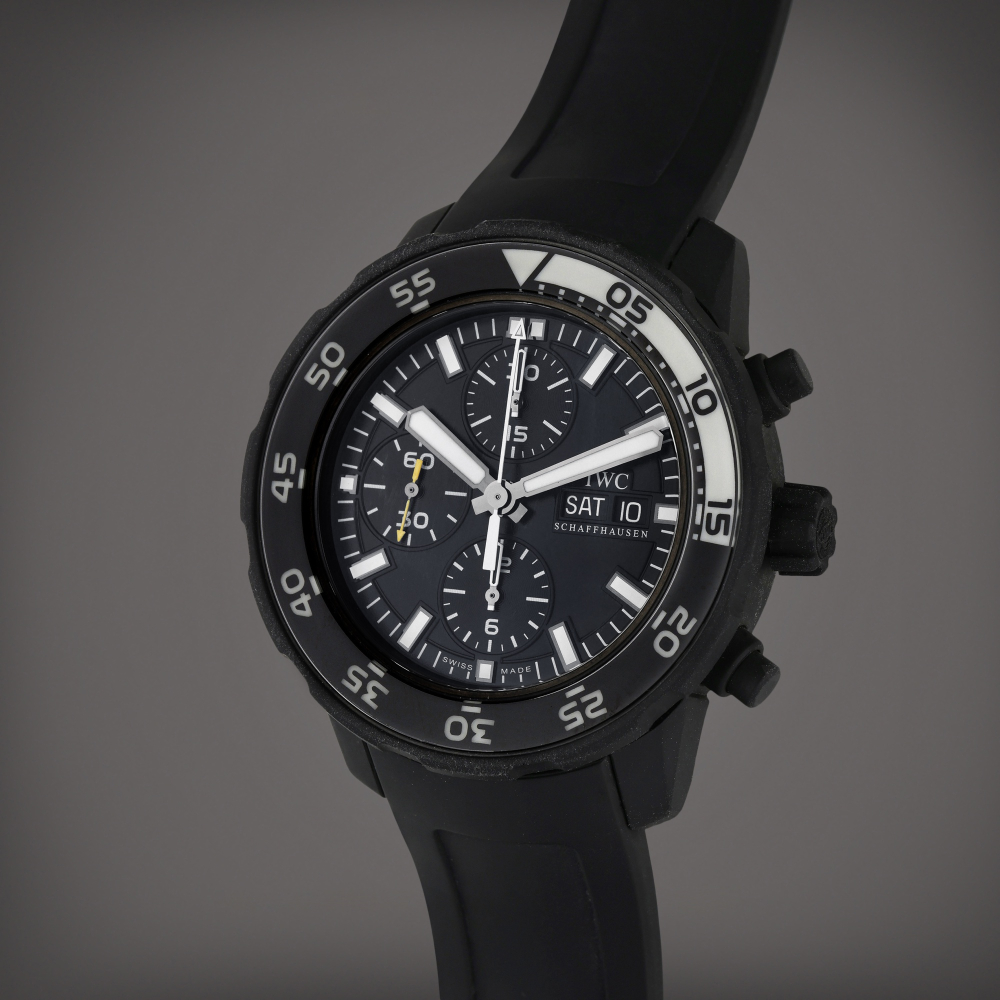 Reference IW376705 Aquatimer Galapagos Edition | A stainless steel and rubber automatic chronograph wristwatch with day and date, Circa 2009