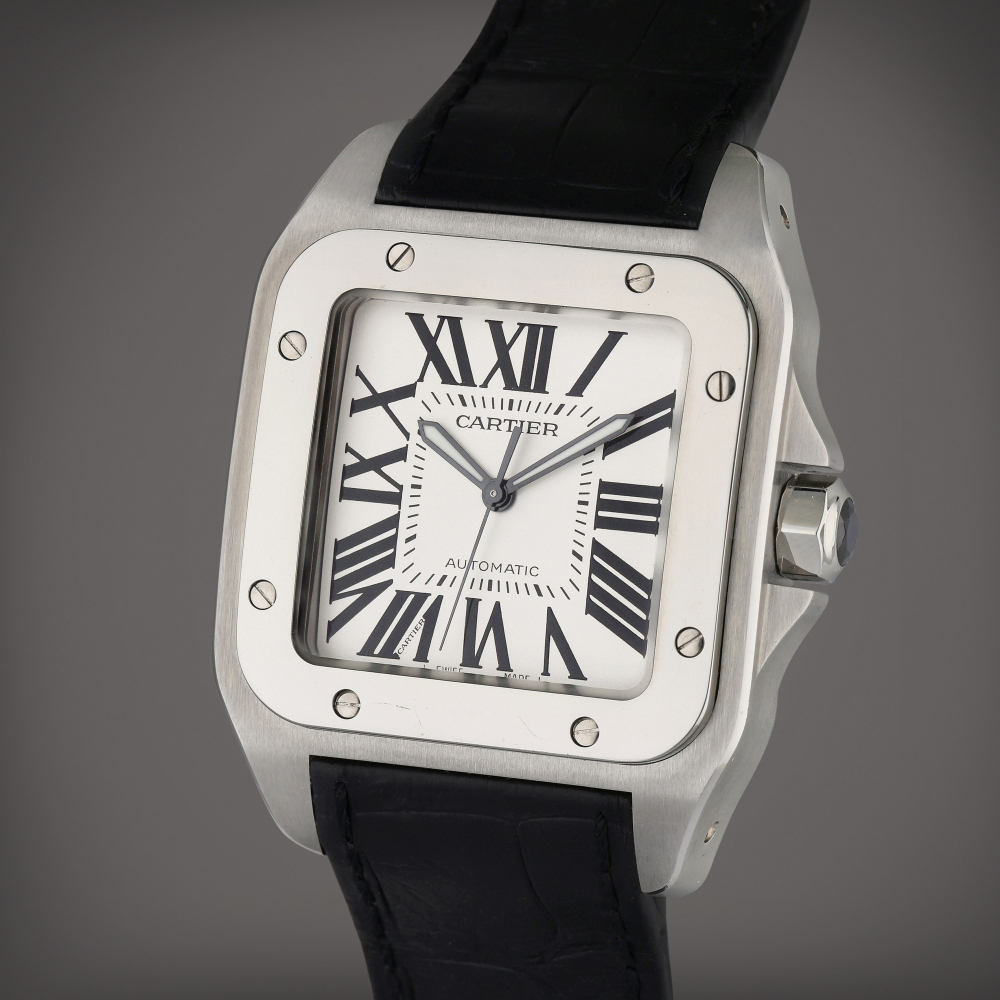 Reference 2656 Santos 100 | A stainless steel automatic rectangular wristwatch, Circa 2015