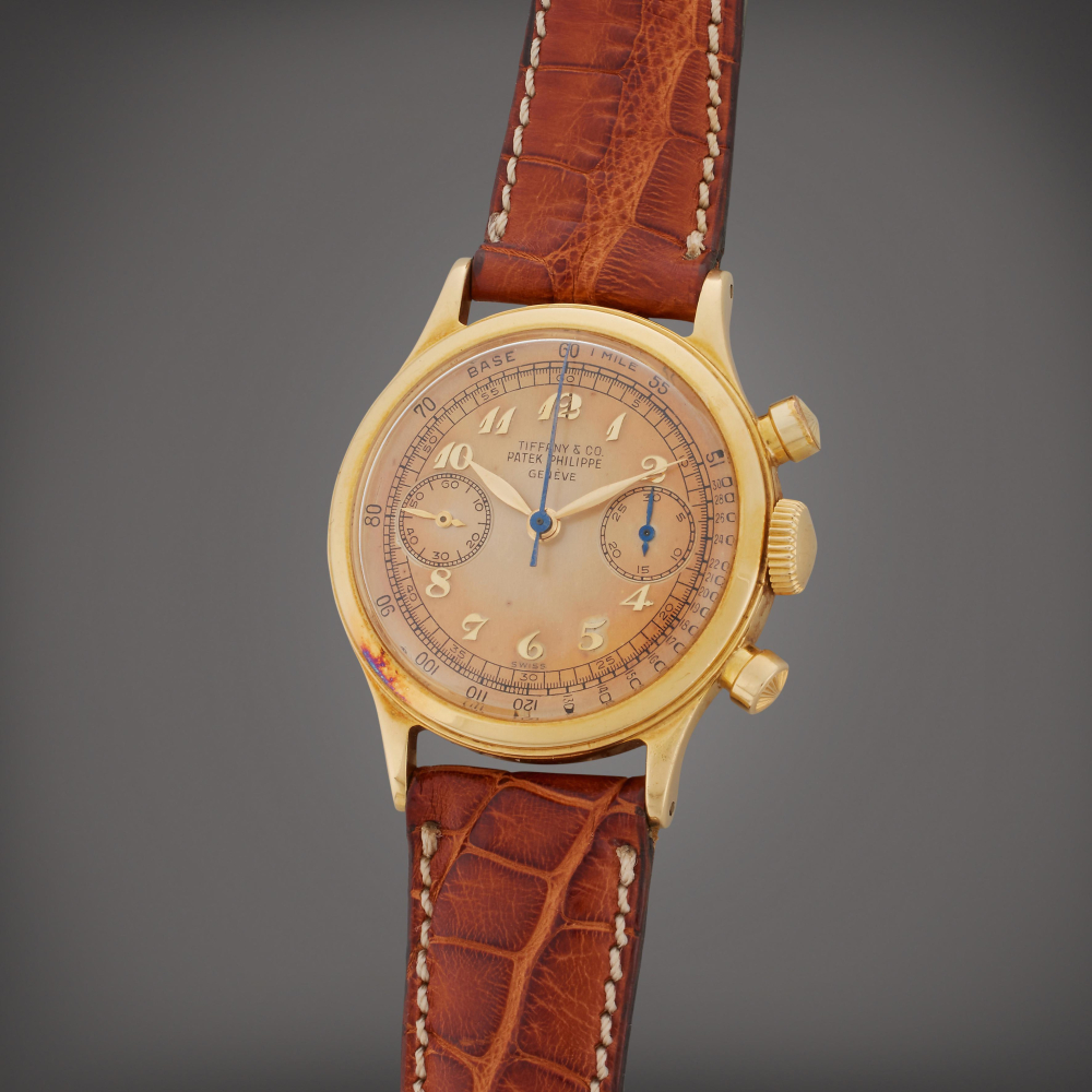 Reference 1463 'Tasti Tondi' | Retailed by Tiffany Co.: A yellow gold chronograph wristwatch, Made in 1949