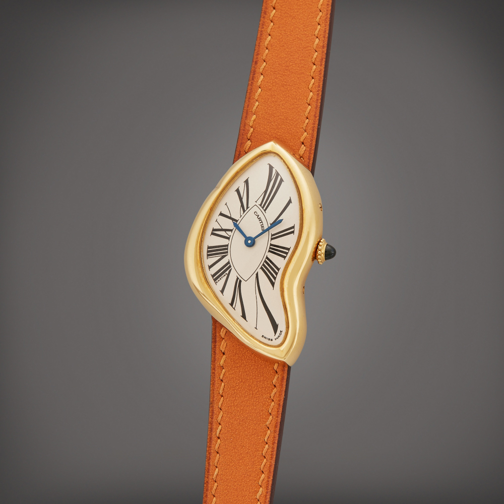 Crash | A commissioned piece yellow gold asymmetrical wristwatch, Circa 2007