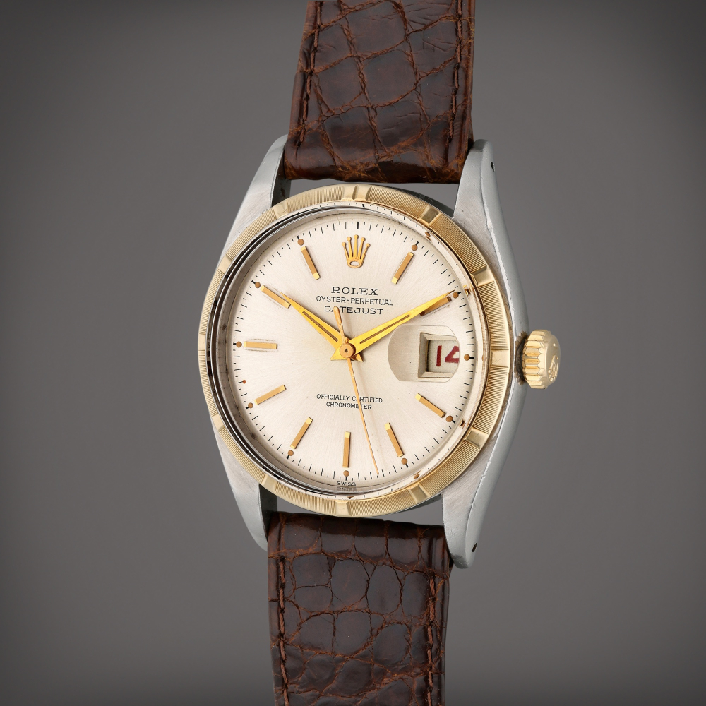 Reference 6305 Datejust | A yellow gold and stainless steel automatic wristwatch with date, Circa 1953