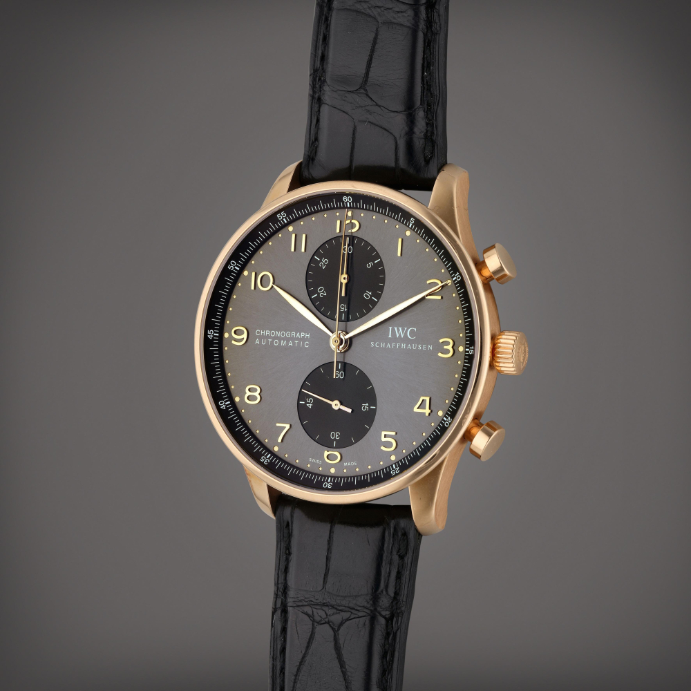 Reference 3714 Portuguese | A pink gold automatic chronograph wristwatch, Circa 2010