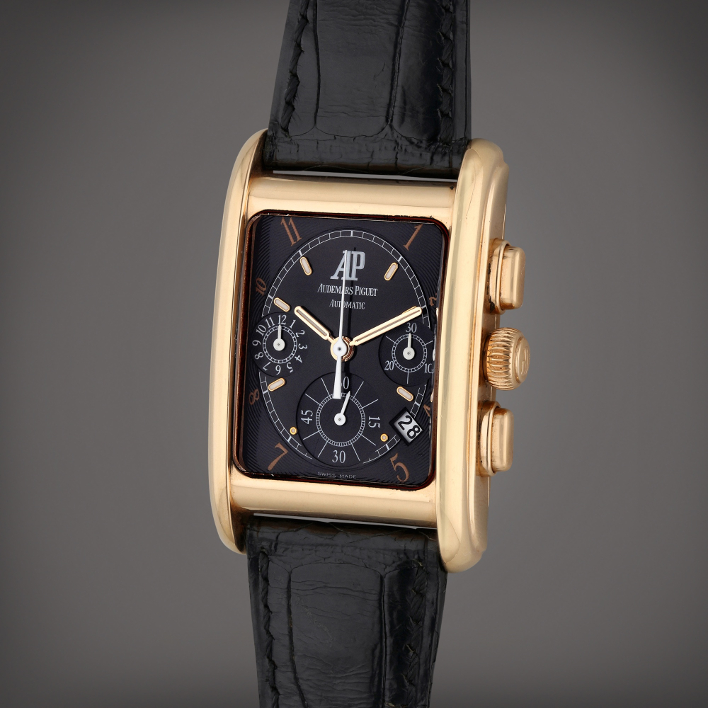 Reference 25925OR.OO.D001CR.01 Edward Piguet | A pink gold automatic rectangular chronograph wristwatch with date, Circa 2000