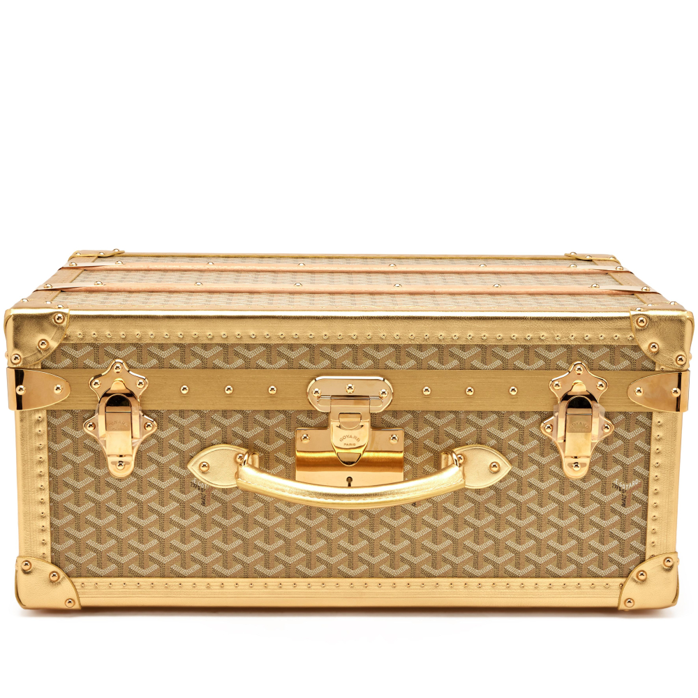 Goyard Gold Goyardine Canvas Clamecy Cowhide Leather Suitcase Palace 55, 2017