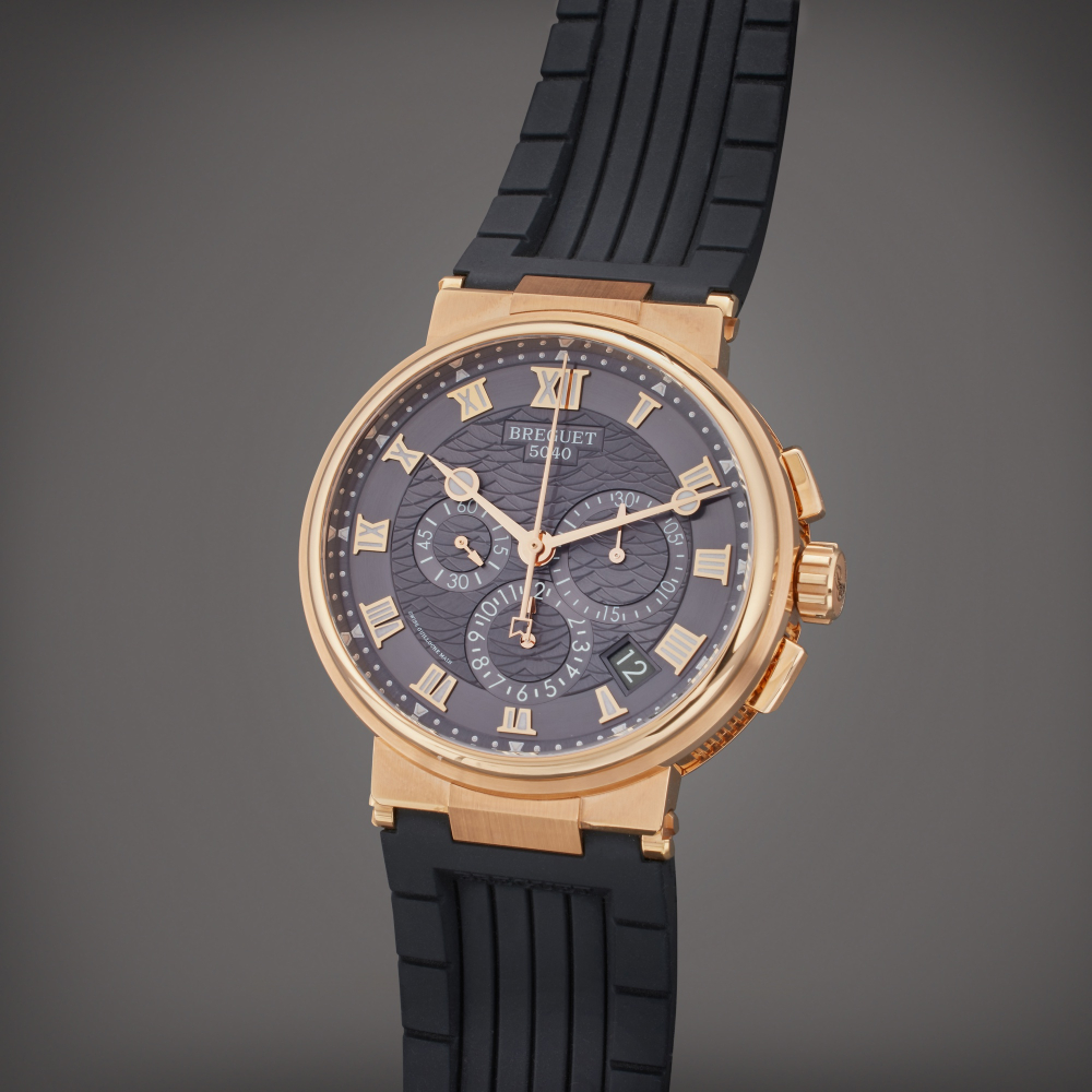 Breguet Reference 5527 Horloger de La Marine | A pink gold automatic chronograph wristwatch with date, Circa 2020