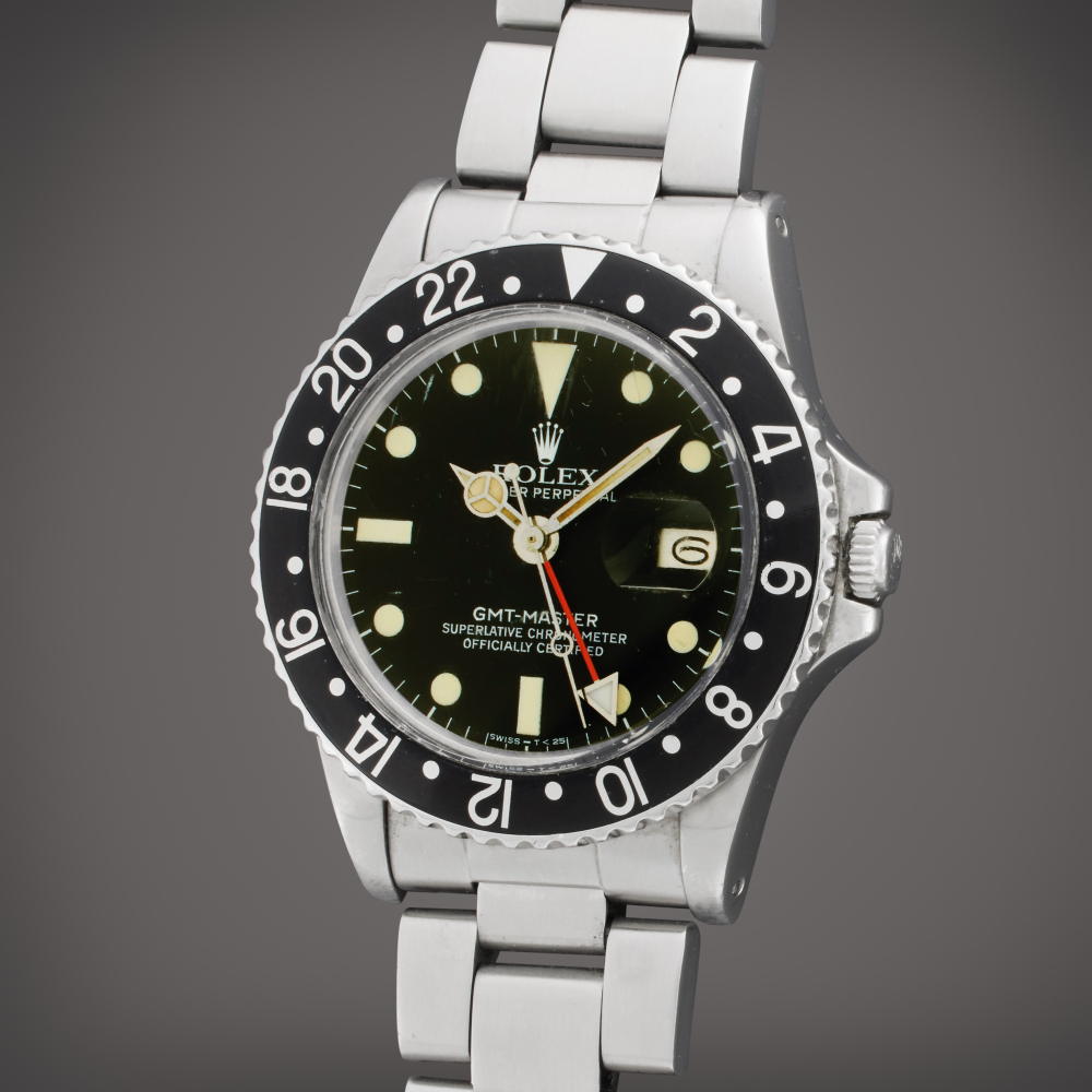 Rolex Reference 16750 GMT-Master | A stainless steel automatic dual time wristwatch with date and bracelet, Circa 1979