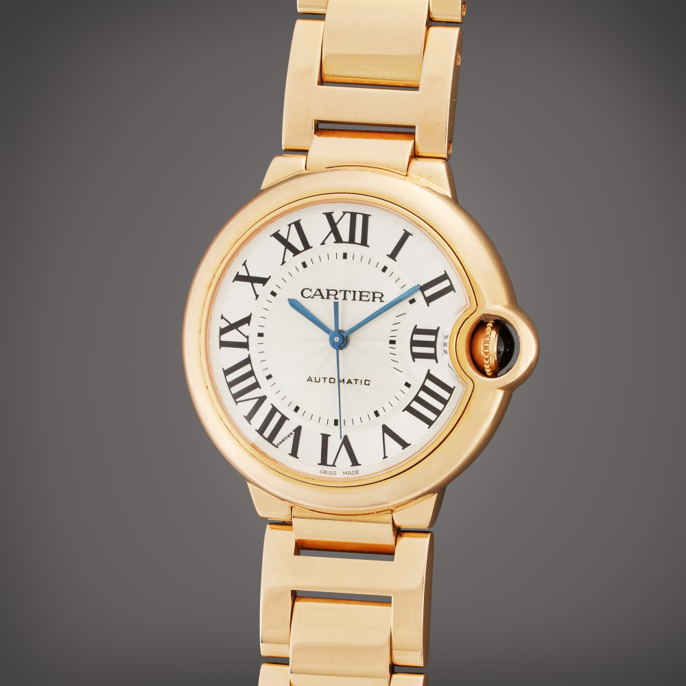 Cartier Reference 3003 Ballon Bleu | A pink gold automatic wristwatch with bracelet, Circa 2010