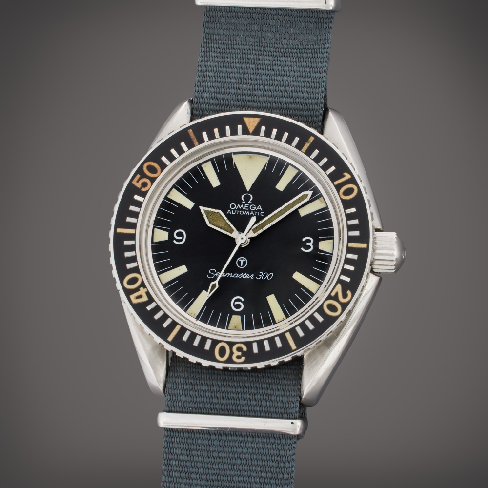 Omega Reference 165.024 Seamaster 300 ‘Military’ | A stainless steel automatic diver’s wristwatch, Made for the British Royal Navy, Circa 1963
