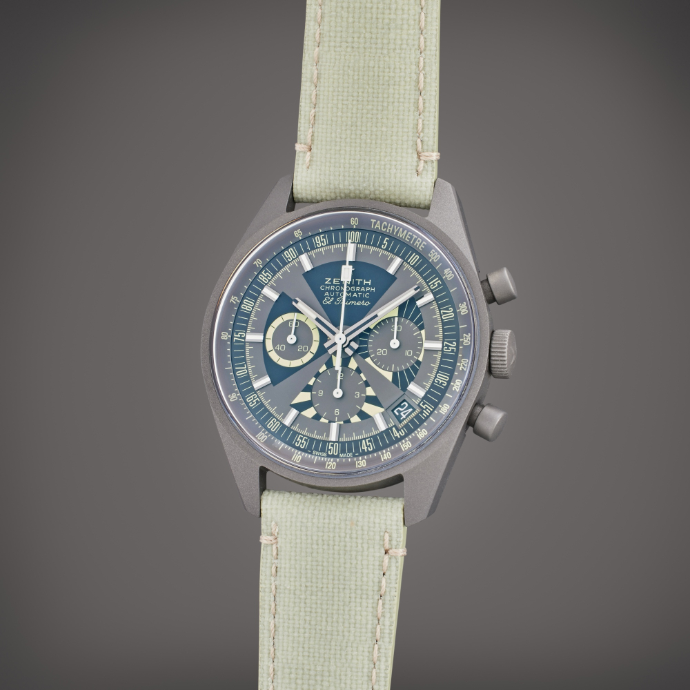 Zenith Reference A386 El Primero Chronomaster Revival "SJX Poker Chip" | A limited edition titanium automatic chronograph wristwatch with date, Circa 2022