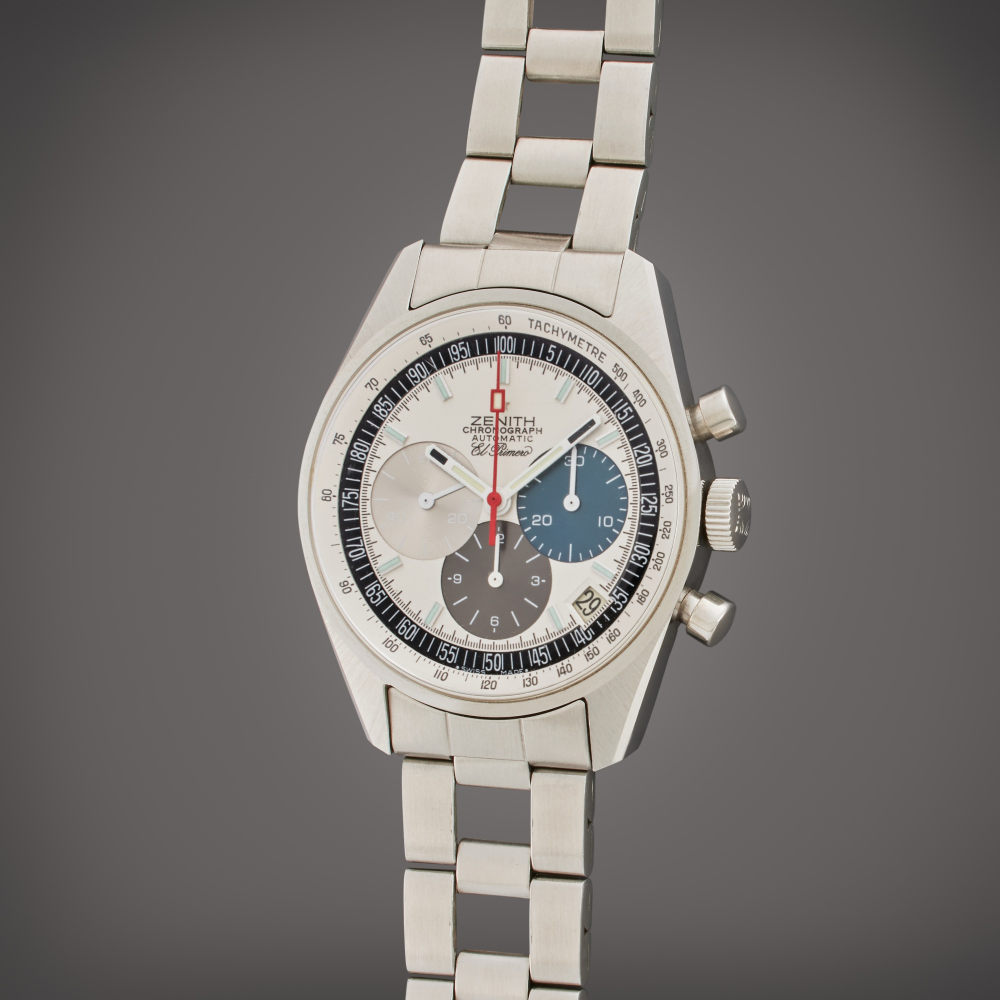 Zenith Reference A386 El Primero | A stainless steel automatic chronograph wristwatch with date, Circa 1970