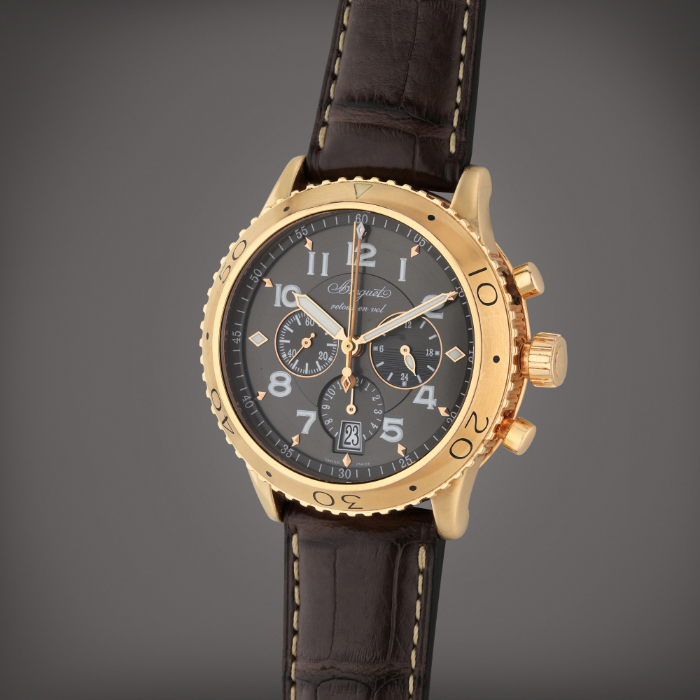 Breguet Reference 3810 Type XXI | A pink gold automatic flyback chronograph wristwatch date, Circa 2015