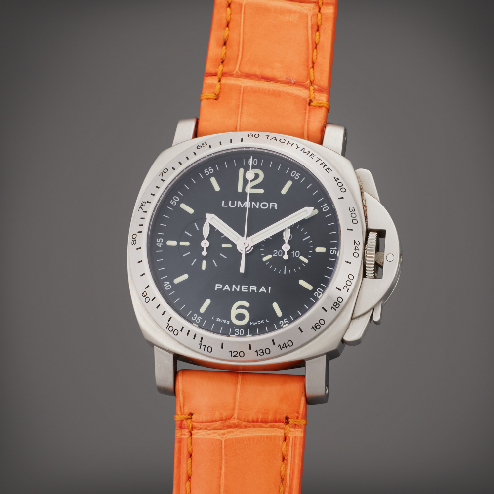 Panerai Reference PAM00215 Luminor Chrono | A special edition stainless steel chronograph wristwatch, Numbered NYC1/1, Circa 2005