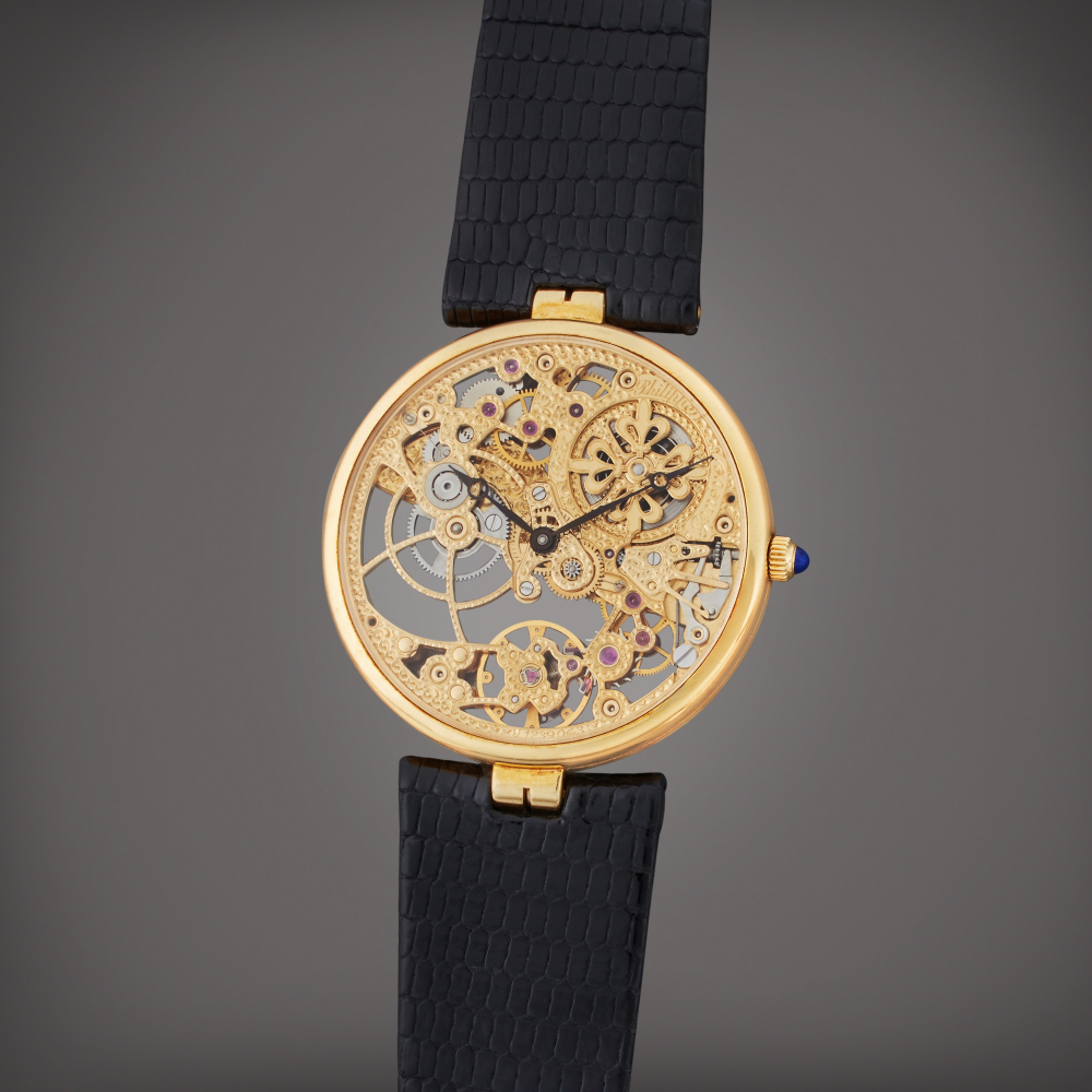 Patek Philippe Reference 3878 | A yellow gold skeletonized automatic wristwatch, Made in 1983