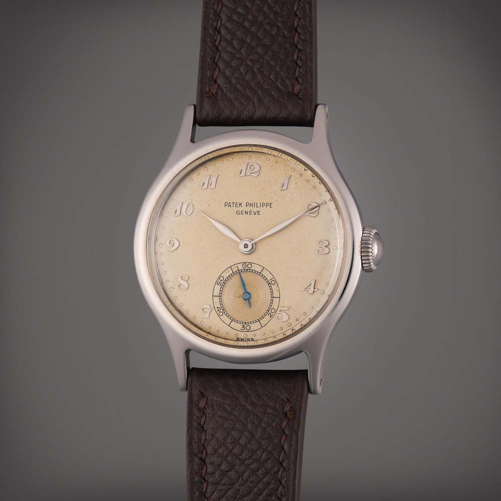 PROPERTY FROM AN IMPORTANT PRIVATE COLLECTION Patek Philippe Reference 565 | A stainless steel wristwatch with Breguet numerals, Made in 1949