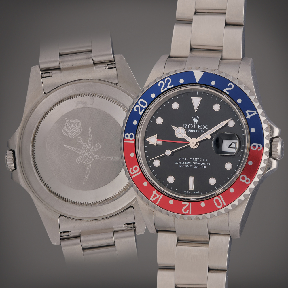 Rolex Reference 16710 GMT-Master II ‘Khanjar Pepsi’ | A stainless steel automatic dual time wristwatch with date and bracelet, Circa 2006