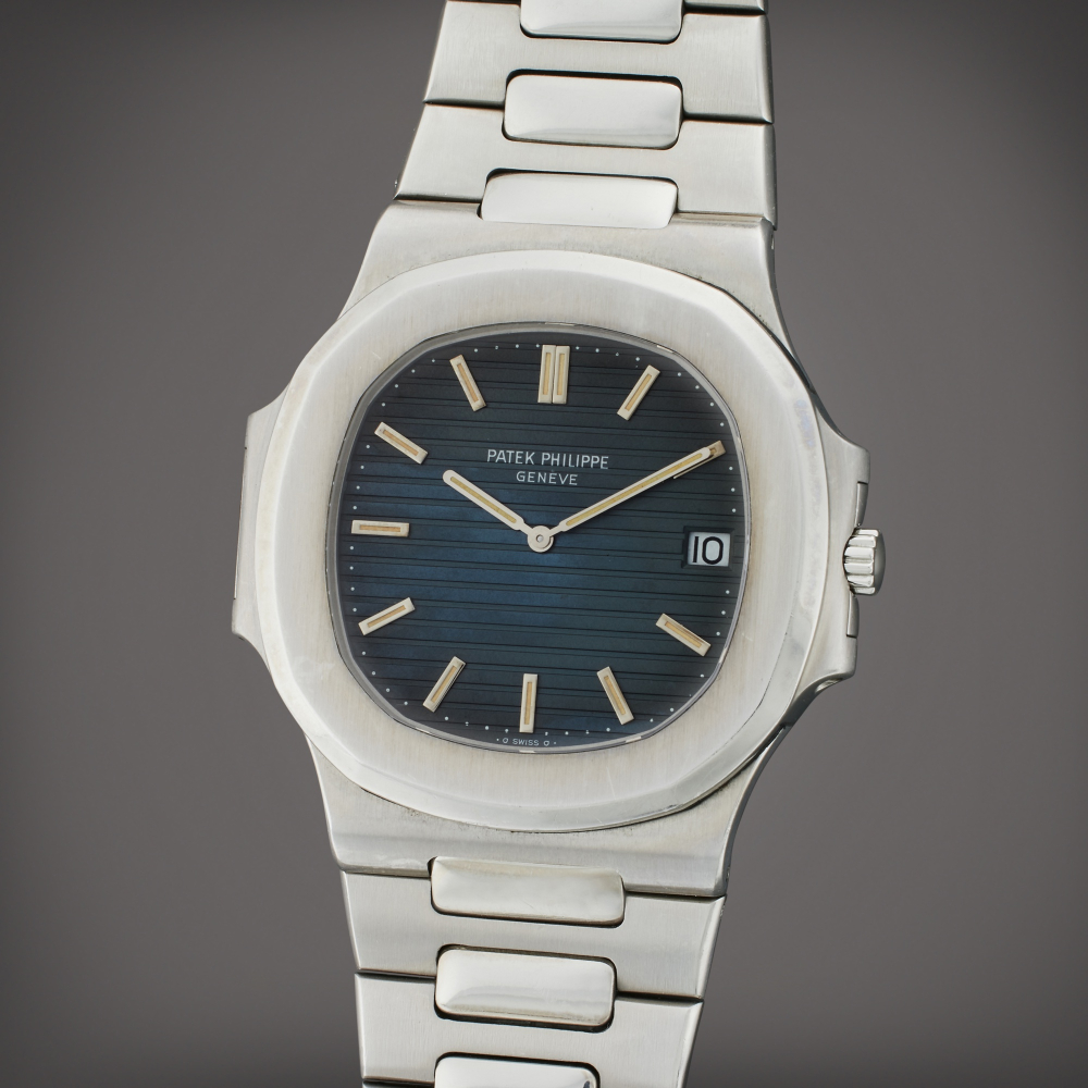 Patek Philippe Reference 3700/1 'Jumbo' Nautilus | A stainless steel wristwatch with date and bracelet, Made in 1980