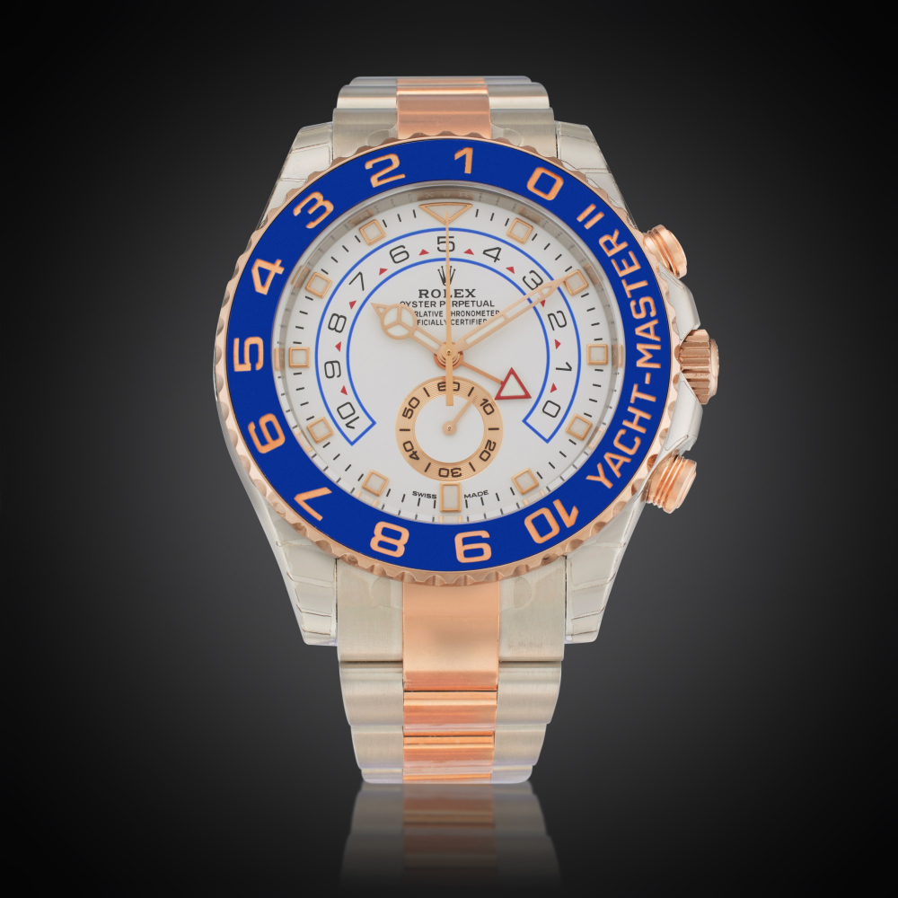 Rolex Reference 116681 Yacht-Master II | A stainless steel and pink gold automatic regatta chronograph wristwatch with bracelet, Owned and Worn by Tom Brady, Circa 2018