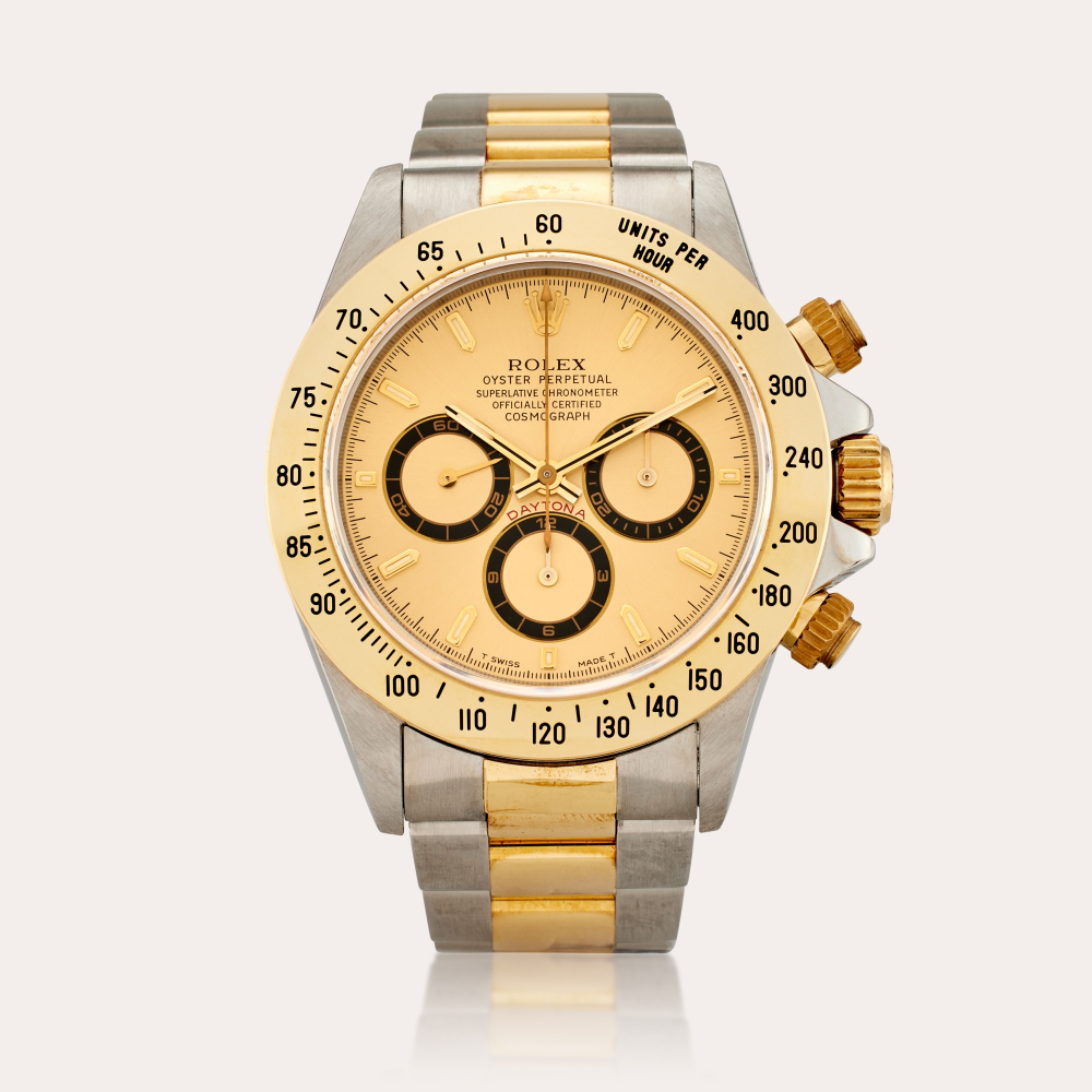 Rolex Reference 16523 'Zenith' Daytona | A yellow gold and stainless steel automatic chronograph wristwatch with bracelet, Circa 1996