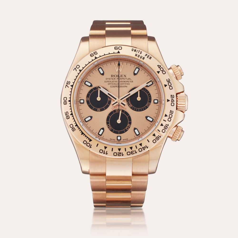 Rolex Reference 116505 Daytona | A pink gold automatic chronograph wristwatch with bracelet, Circa 2009
