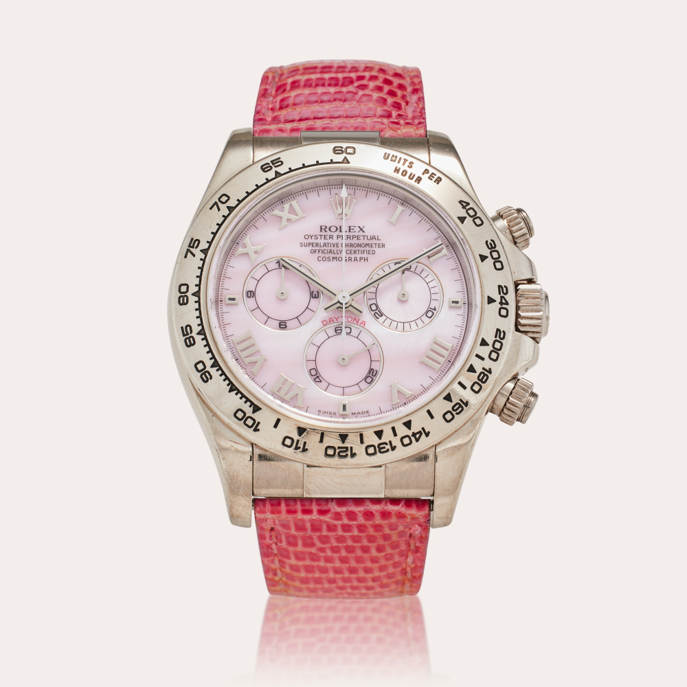 Rolex Reference 116519 ‘Beach’ Daytona | A white gold automatic chronograph wristwatch with mother-of-pearl dial, Circa 2002