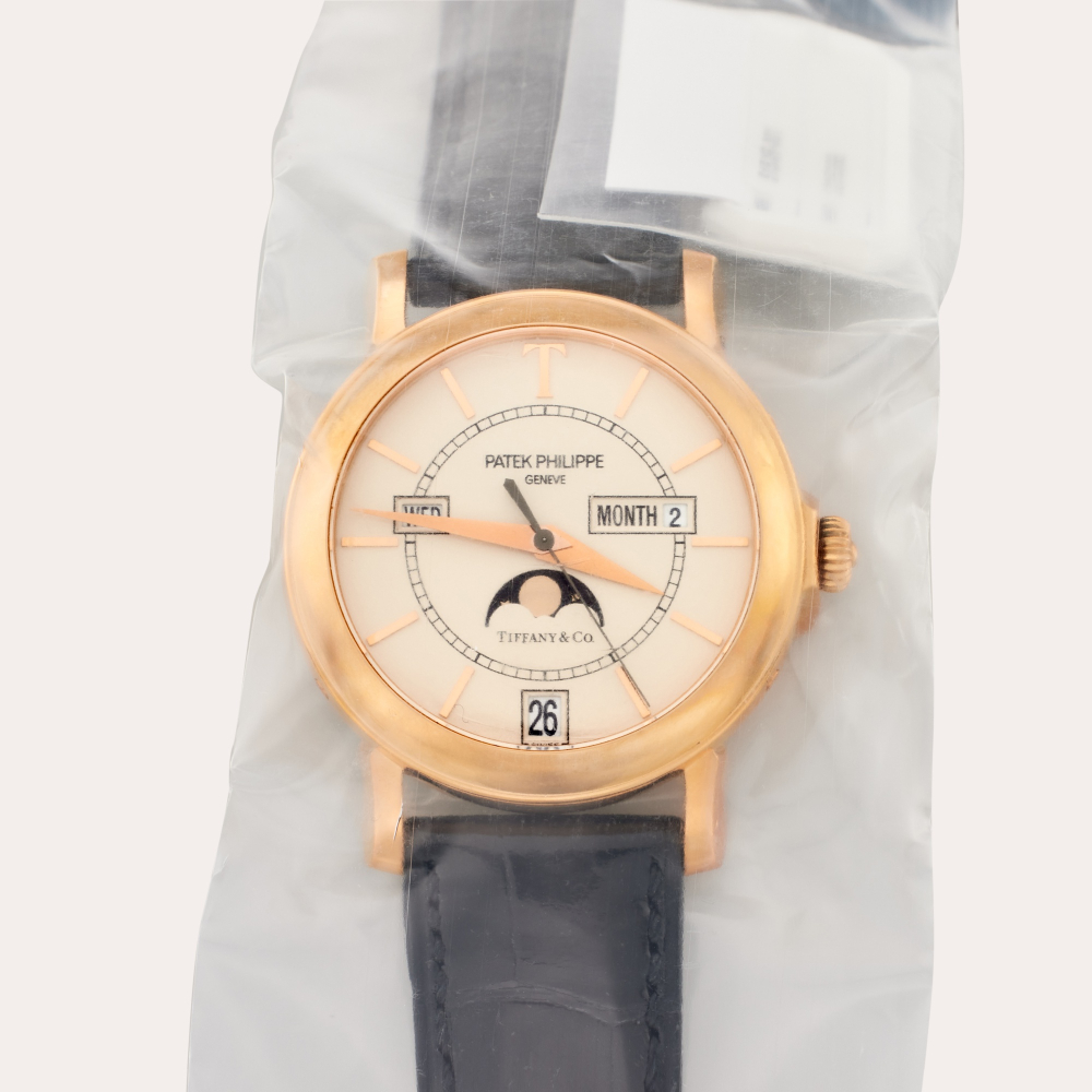 Patek Philippe Reference 5150R-001 T150 | Retailed by Tiffany Co.: A limited edition pink gold automatic annual calendar wristwatch with moon phases, Made to commemorate the 150th anniversary of the partnership between Patek Philippe and Tiffany Co., 