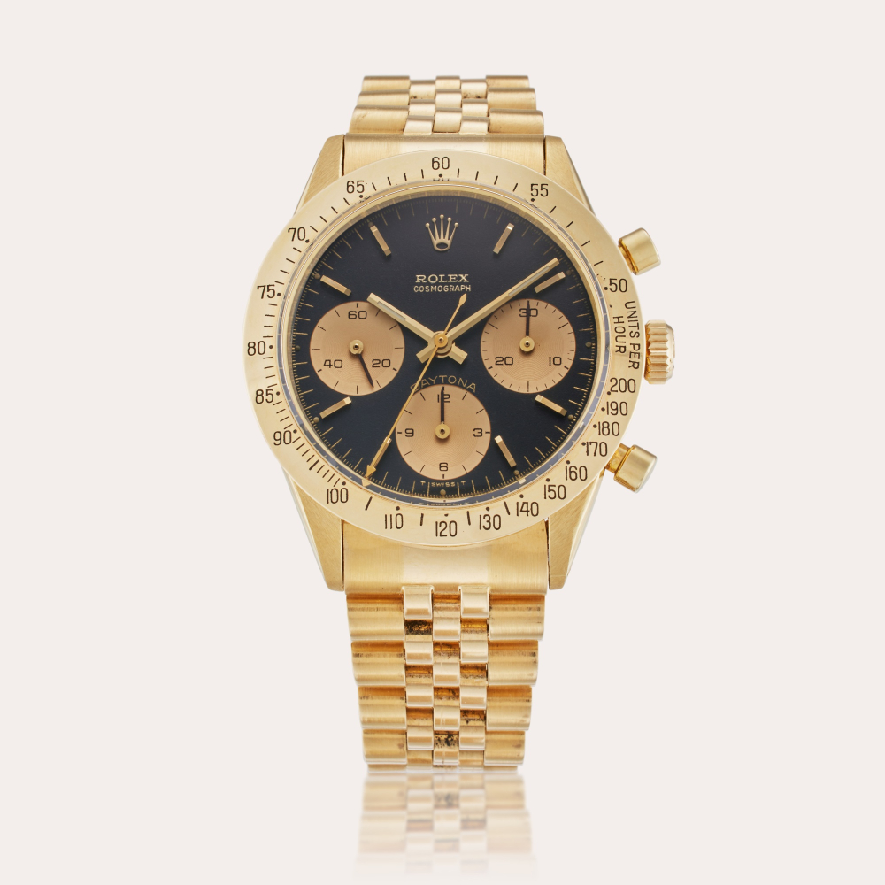 Rolex Reference 6239 Daytona | A yellow gold chronograph wristwatch with bracelet, Circa 1969