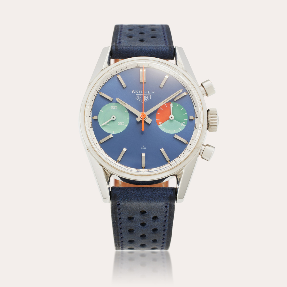 HEUER CHAMPIONS Heuer Reference 7753 Skipper ‘Skipperrera’ | A stainless steel chronograph wristwatch with regatta timer, Circa 1968