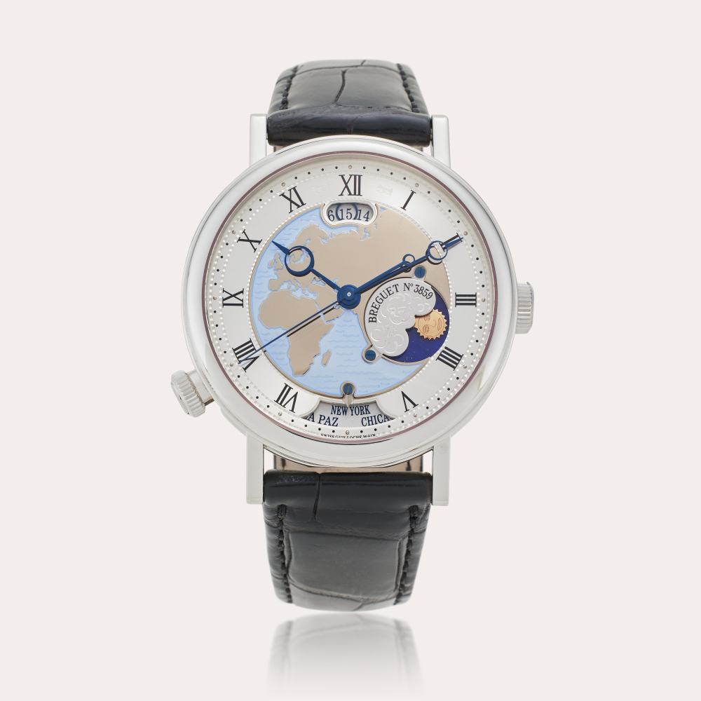 Breguet Reference 5717PT/EU/9ZU Classique Hora Mundi | A platinum autonomic wristwatch with instant change timezone, date, and day-night indication, Circa 2015