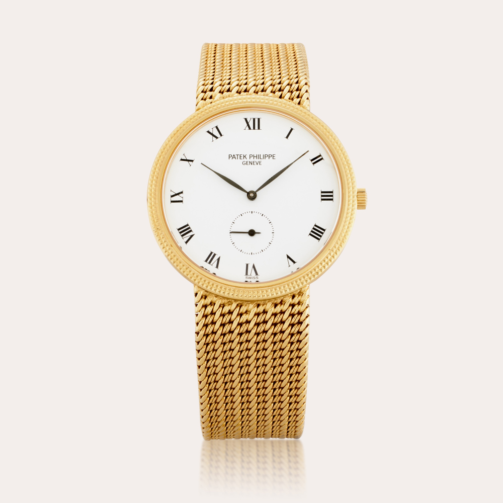 Patek Philippe Reference 3919/3 Calatrava | A yellow gold bracelet watch, Circa 1985