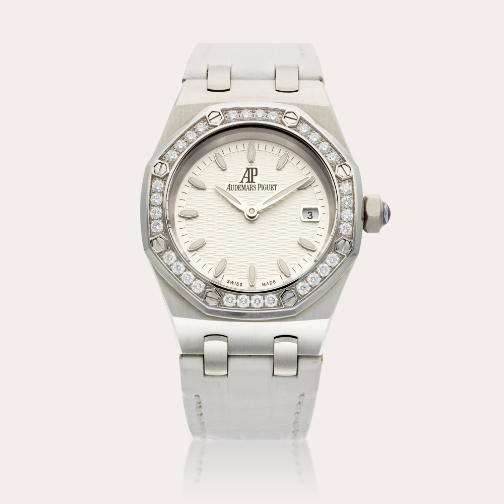 Audemars Piguet Lady Royal Oak | A stainless steel and diamond-set wristwatch with date, Circa 2010