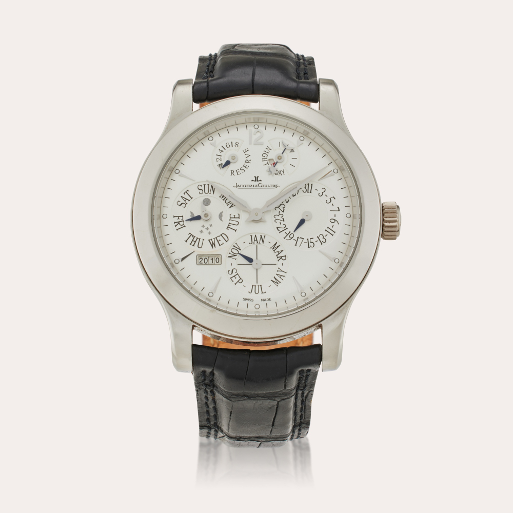 Jaeger-LeCoultre Reference 146.6.26.S Master Control Perpetual Calendar | A limited edition platinum perpetual calendar wristwatch with 8 day power reserve and day/night indication, Circa 2005