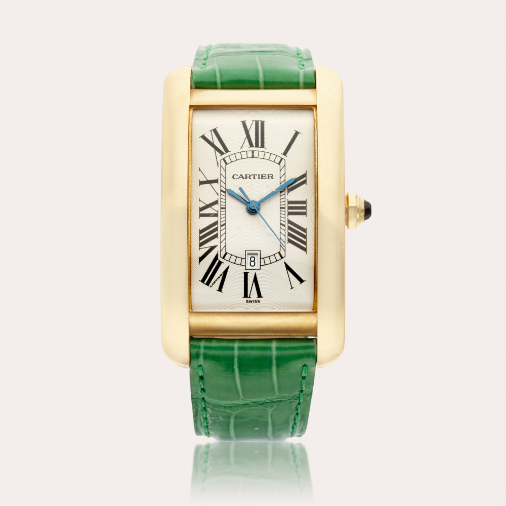 Cartier Reference 1740 Tank Americaine | A yellow gold automatic wristwatch with date, Circa 2005