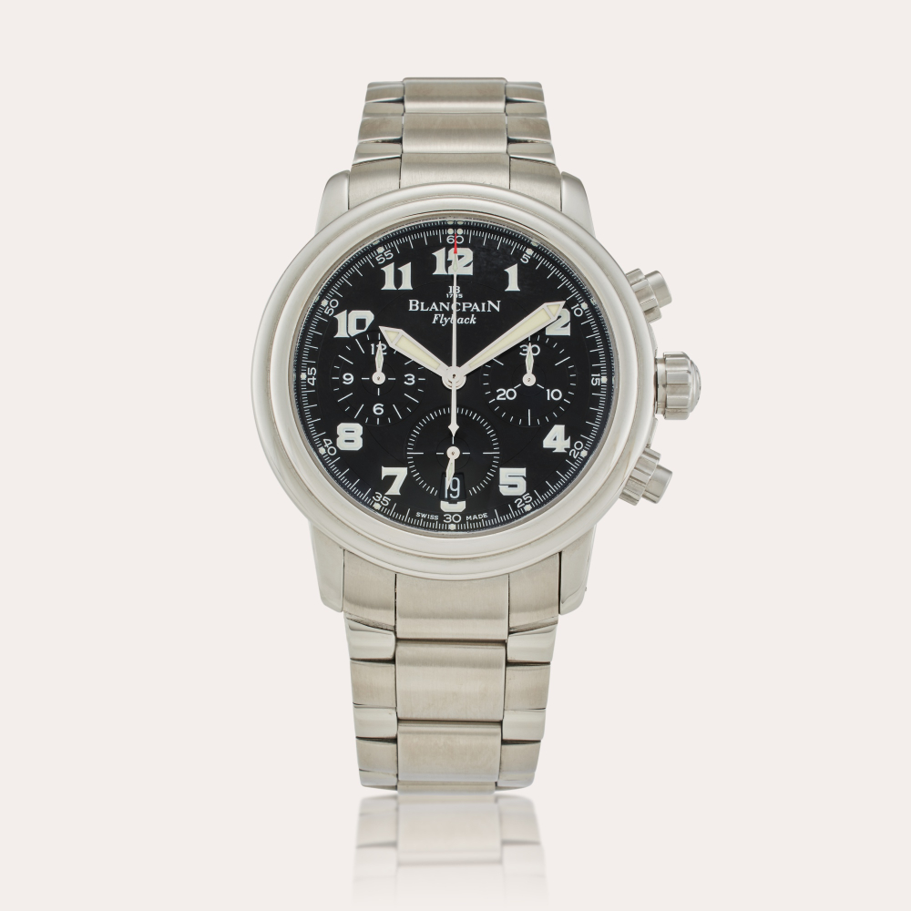 Blancpain Reference 2185F-1130-71 Leman | A stainless steel automatic flyback chronograph wristwatch with date and bracelet, Circa 2000