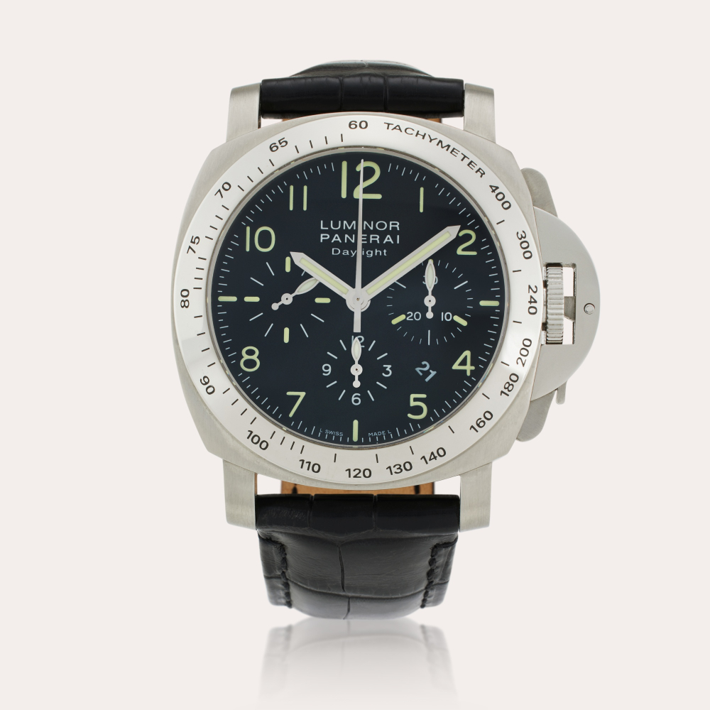 Panerai Reference PAM00196 Luminor Daylight | A limited edition stainless steel automatic chronograph wristwatch with date, Circa 2006