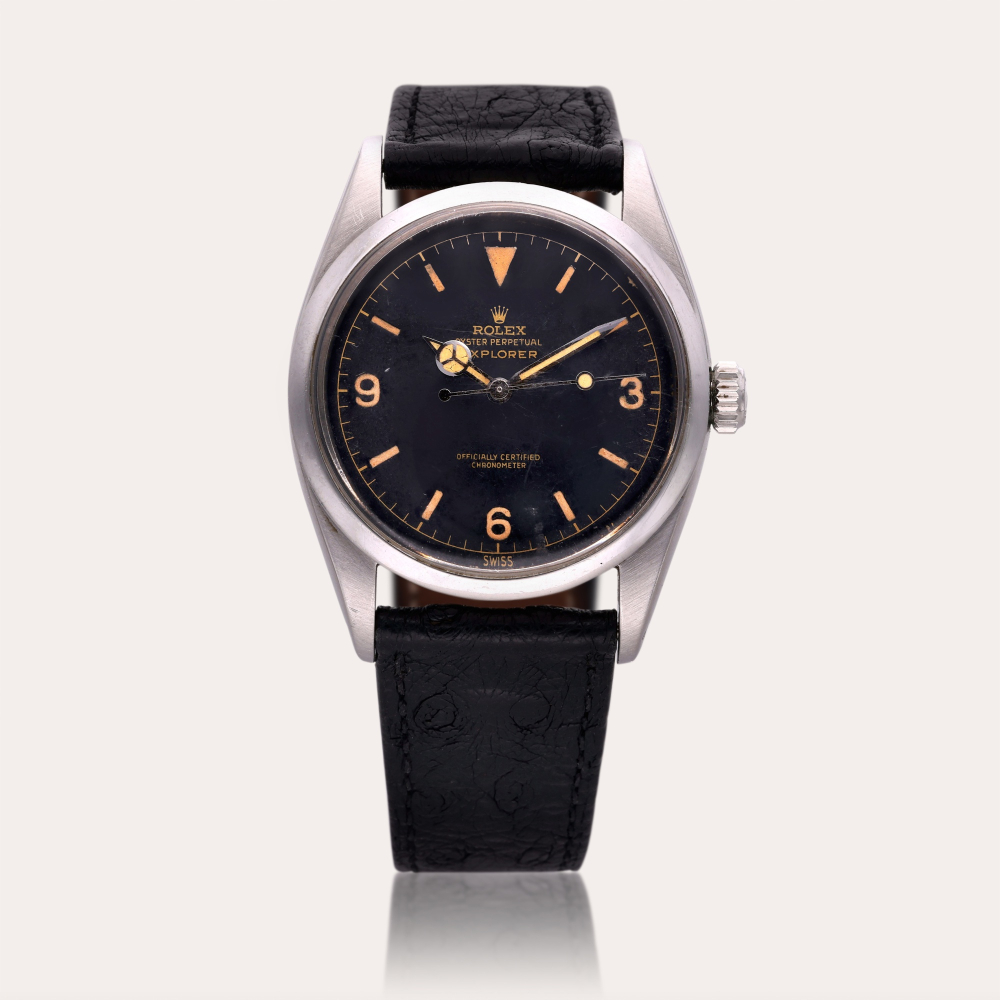 Rolex Reference 6610 Explorer | A stainless steel automatic wristwatch with Gilt dial, Circa 1958