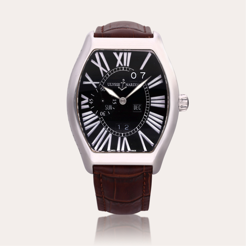 Ulysse Nardin Reference 330-48 Ludovico Perpetual | A white gold automatic tonneau-shaped perpetual calendar wristwatch, Circa 2005