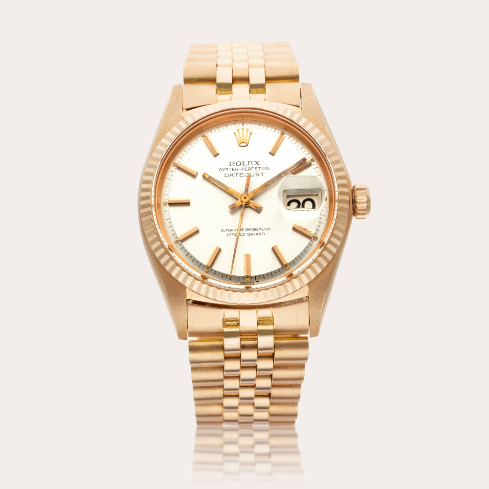 Rolex Reference 1601 Datejust | A pink gold automatic wristwatch with date and bracelet, Circa 1966