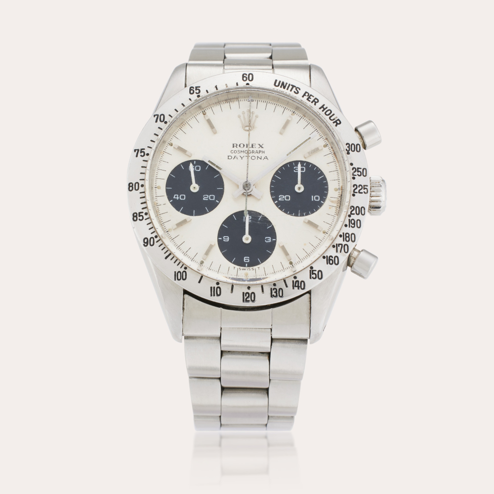 Rolex Reference 6239 Daytona | A stainless steel chronograph wristwatch with bracelet, Circa 1967