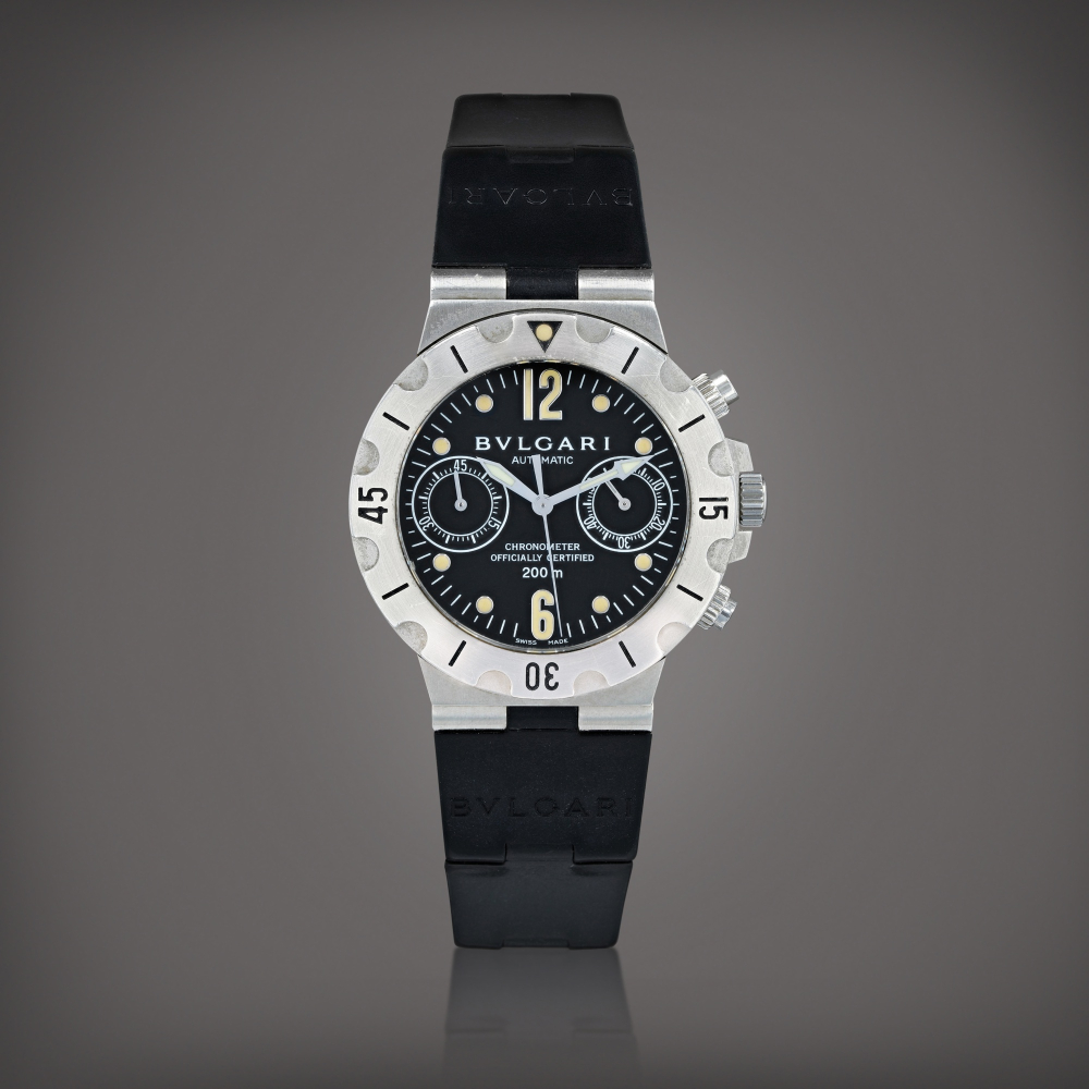 Scuba, reference SCB 38 S Montre bracelet chronographe en acier | Stainless steel chronograph wristwatch Vers 2000 | Circa 2000