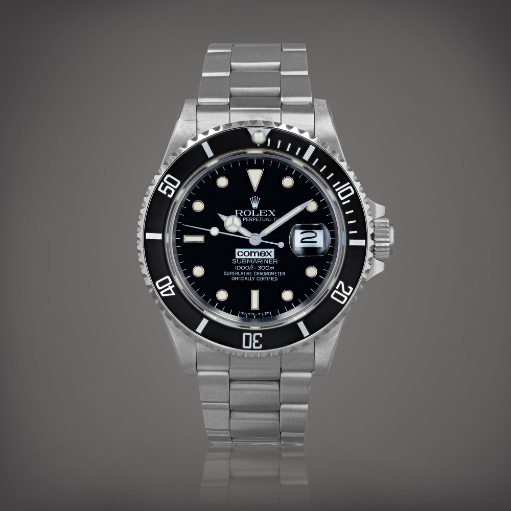 Submariner Comex, reference 16800 Montre bracelet en acier avec date | Stainless steel wristwatch with date and bracelet Vers 1986 | Circa 1986