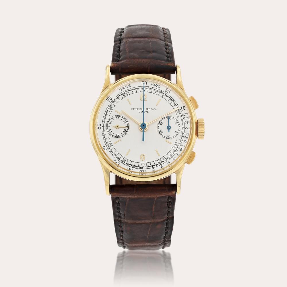 Property of the family of the original ownerPatek PhilippeReference 130 Montre bracelet chronographe en or jaune | Yellow gold chronograph wristwatch Vers 1939 | Circa 1939