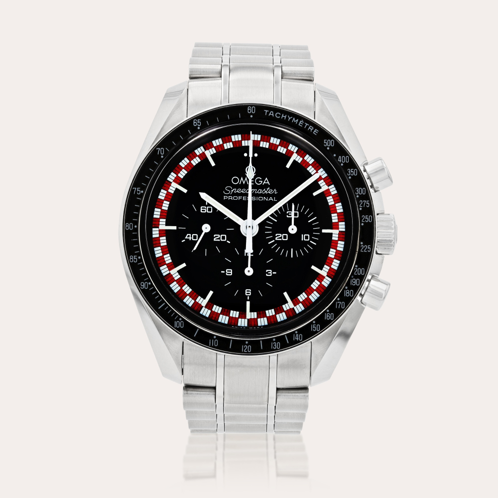 OmegaSpeedmaster 'Tintin' limited edition, reference 311.30.42.30.01.004 Montre bracelet chronographe en acier | Stainless steel chronograph wristwatch with bracelet Vers 2017 | Circa 2017