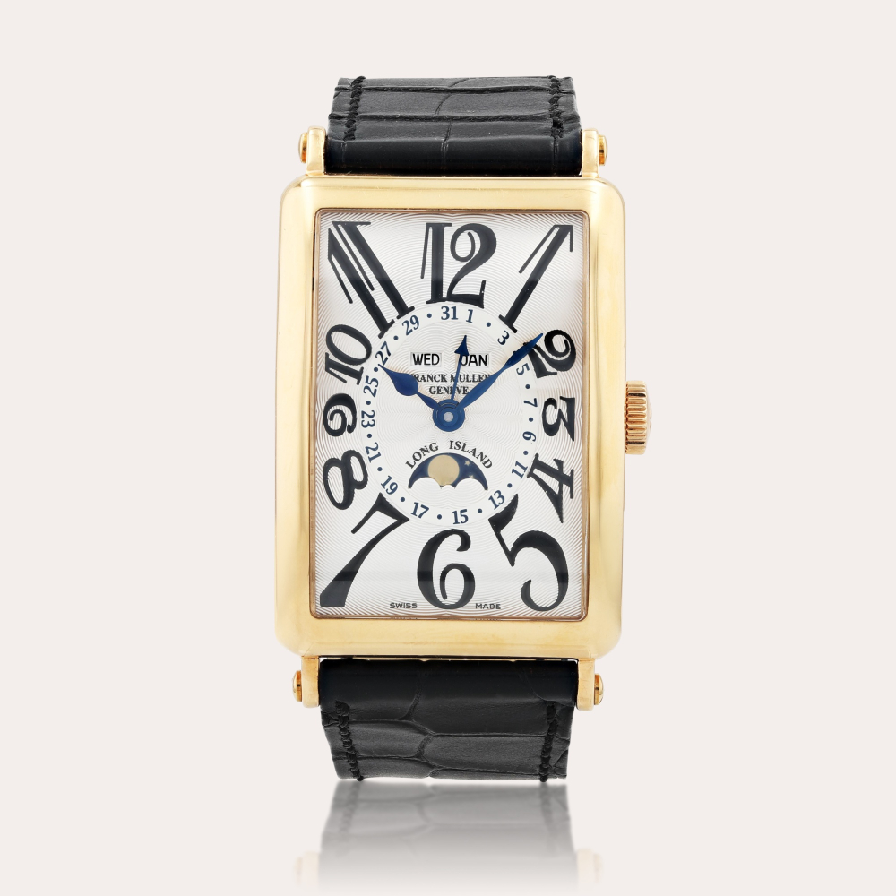 Franck Muller Long Island, reference 1200 MC L Montre bracelet en or rose avec triple calendrier et phases de lune | Pink gold triple calendar wristwatch with moon phases Vers 2002 | Circa 2002