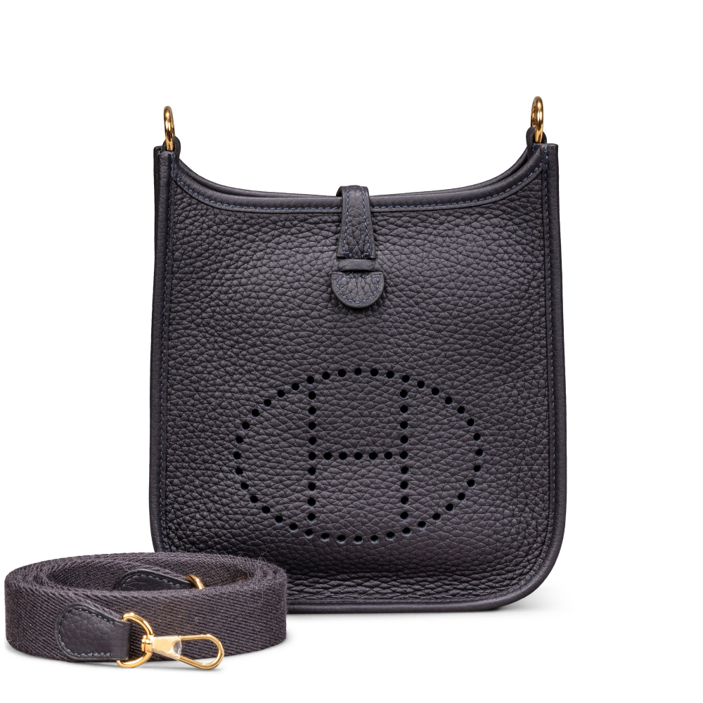 Hermès Bleu Caban Clémence Mini Evelyne Gold Hardware, 2023