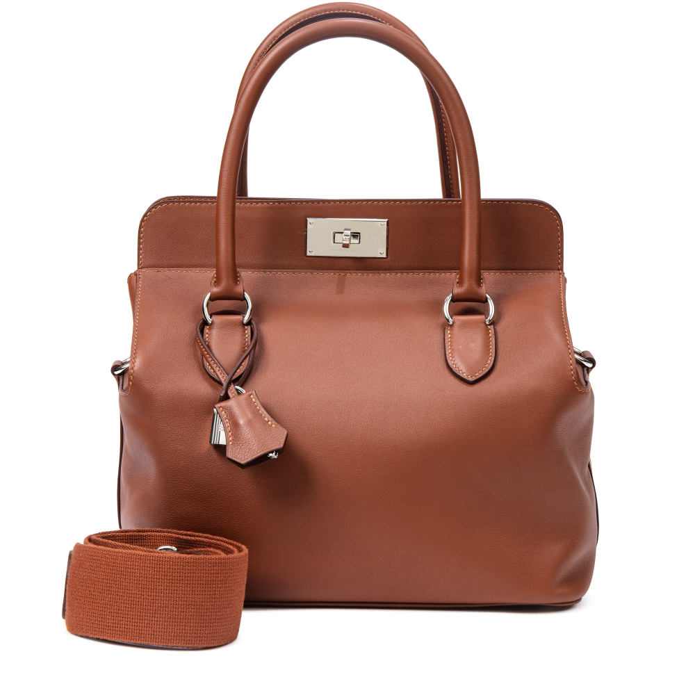 Hermès Marron d'Inde Swift Toolbox Shoulder 27 Palladium Hardware, 2011