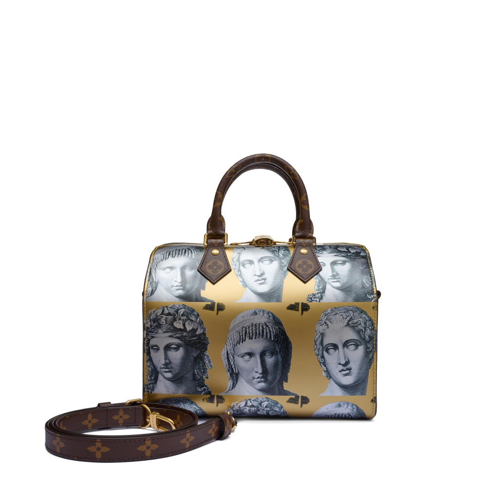 Louis Vuitton
Limited Edition Gold, White, Black and Brown Monogram Coated Canvas Speedy 25 Gold Hardware
