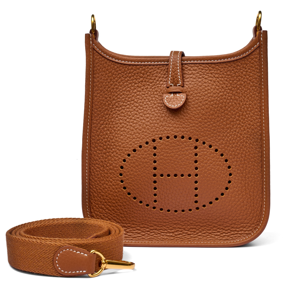 Hermès  Gold Clémence Mini Evelyne II 16 Gold Hardware, 2023